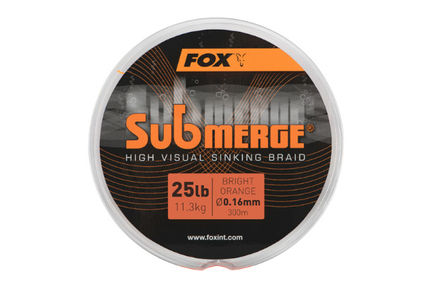 Tresse Fox SUBMERGE® High Visual Sinking Braid Bright Orange 300m (plusieurs options)