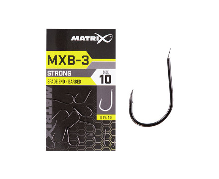 Hameçon de pêche au coup avec ardillon Matrix MXB-3 Barbed Spade End Black Nickel (10pcs)