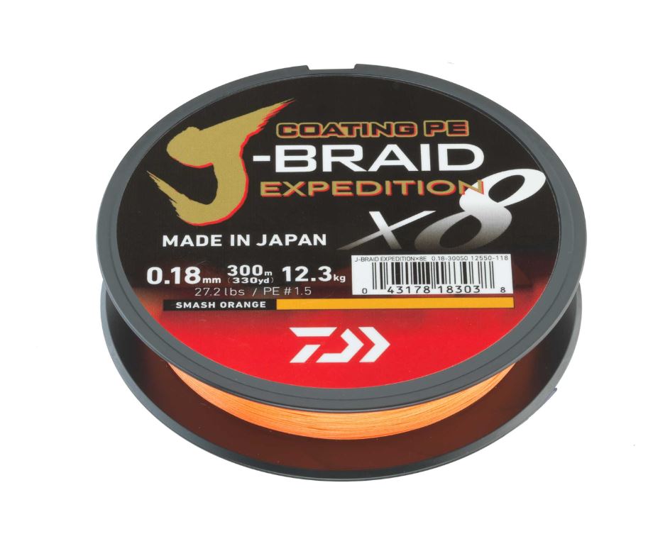 Tresse Daiwa J-Braid Expedition X8E Smash Orange (150m)