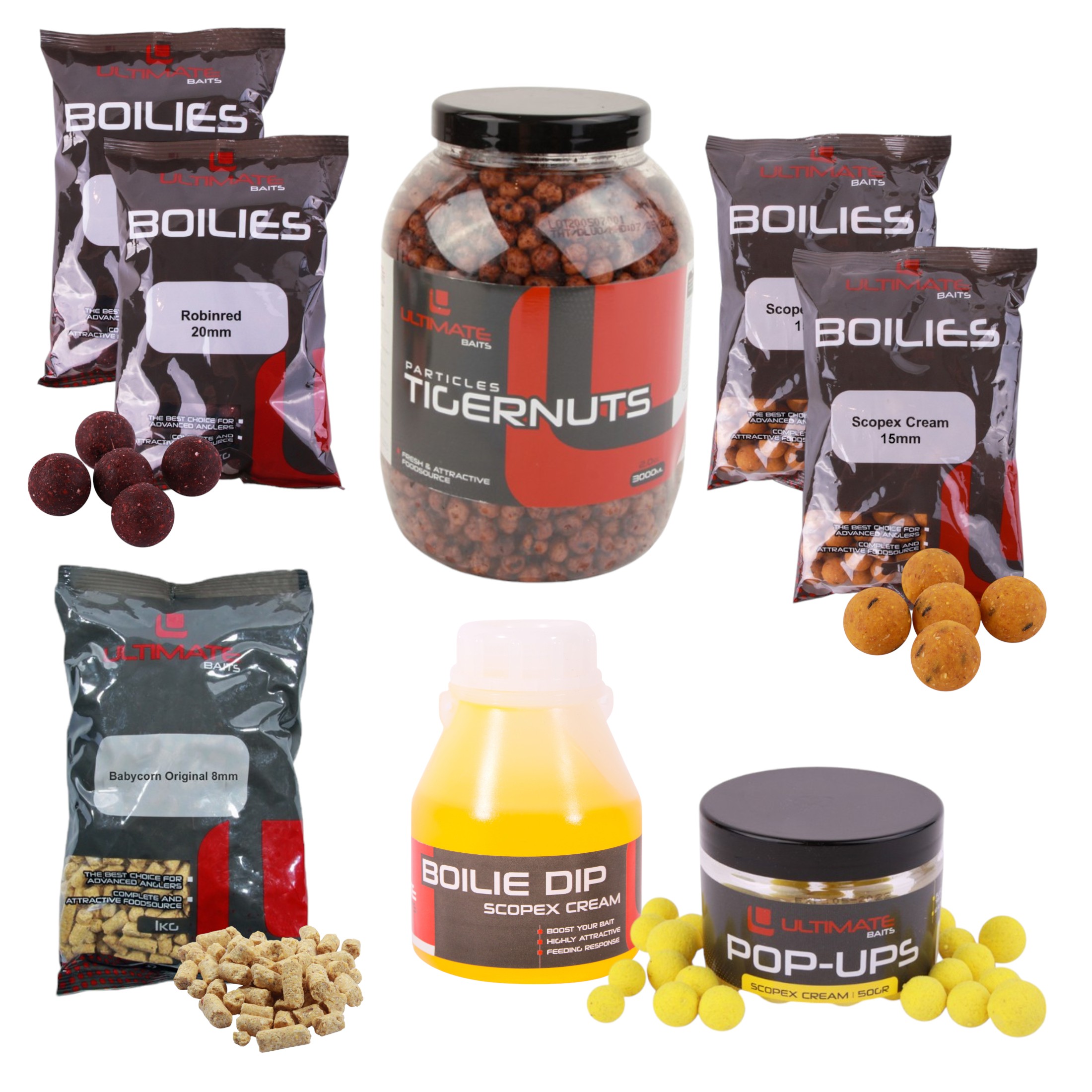 Ultimate Baits Carp Tigernuts/Bouillettes Weekend Pack