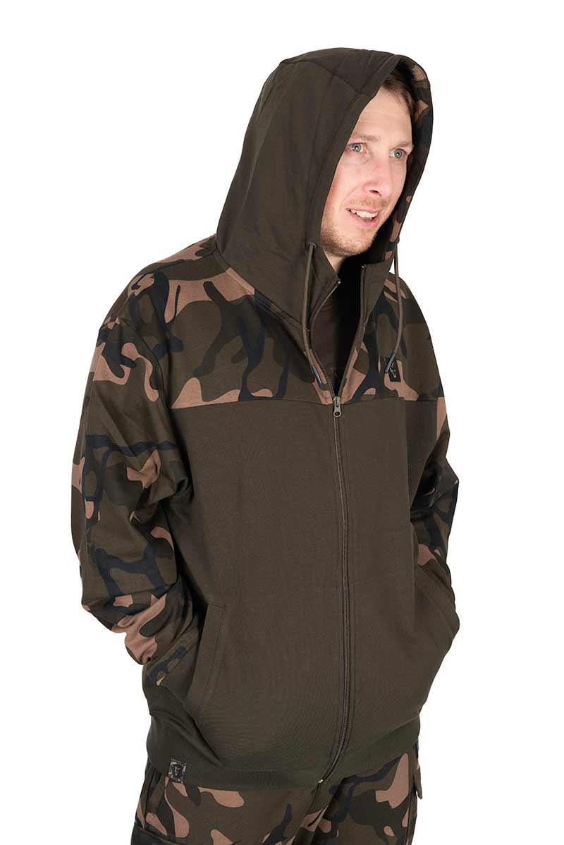 Veste Fox LW Khaki/Camo Split Zip Hoody